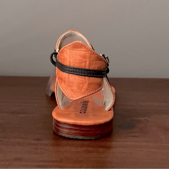 New - Cocobelle thong sandal in embossed orange leather, brown accents - Size 9 - Picture 3 of 8